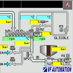 Pagina touch-screen impianto alimentare